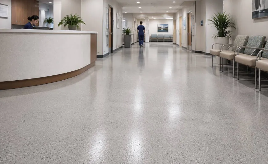 Suelo para clínica y centro médico en zona de recepción